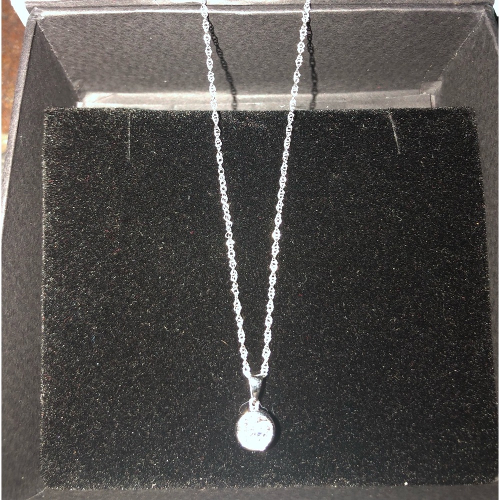 Certified .75 ct. diamond & 14k white gold chain. NWOT - Picture 7 of 9